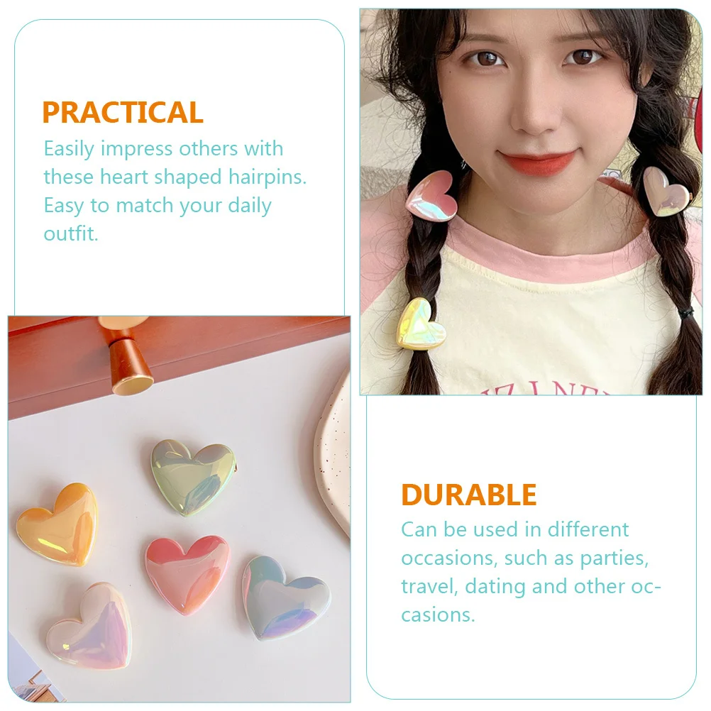 

10 шт., заколки для волос в форме сердца, милые заколки для волос с любовью, заколки для девочек, универсальные аксессуары для волос, заколка для волос с сердечком