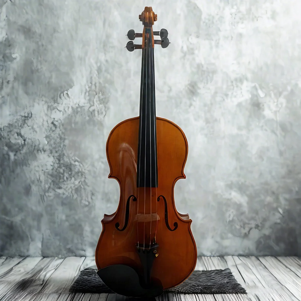 

4/4 adult violin, with the back plate made of special bird's-eye maple.