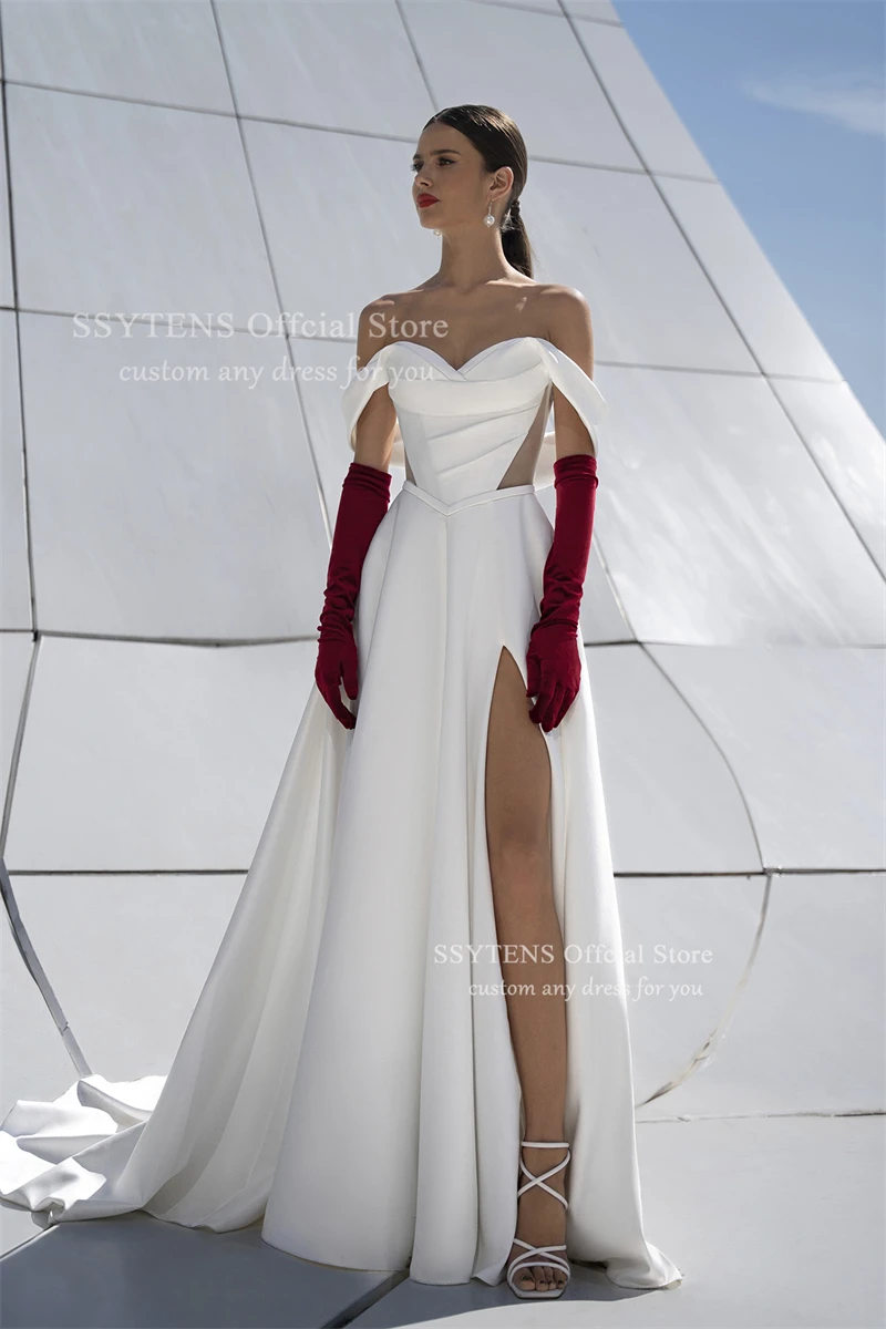 SSYTENS-vestidos de novia modernos con hombros descubiertos, vestido de novia personalizado para boda, vestidos de novia, bata de novia