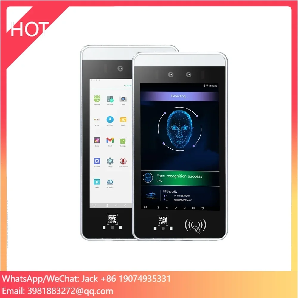 HFSecurity RA08 8 Inch Camera Time Attendance Android Java SDK Germany Time Recording Attendance Machine Employee Biometric
