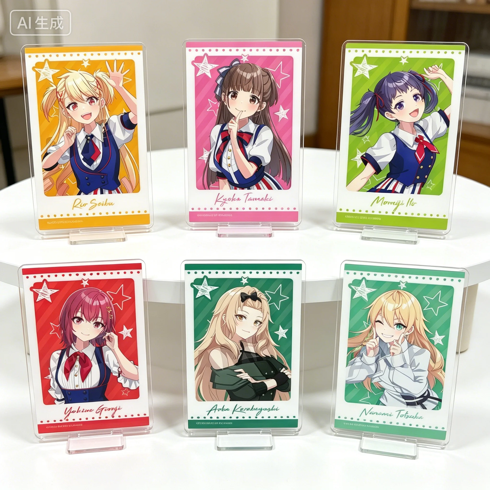 Shine Post: Be Your Idol! Kyoka Tamaki Nagi Agarie Rio Seibu rectangle Acrylic Stand Model Plate Keychains Bedroom decoration