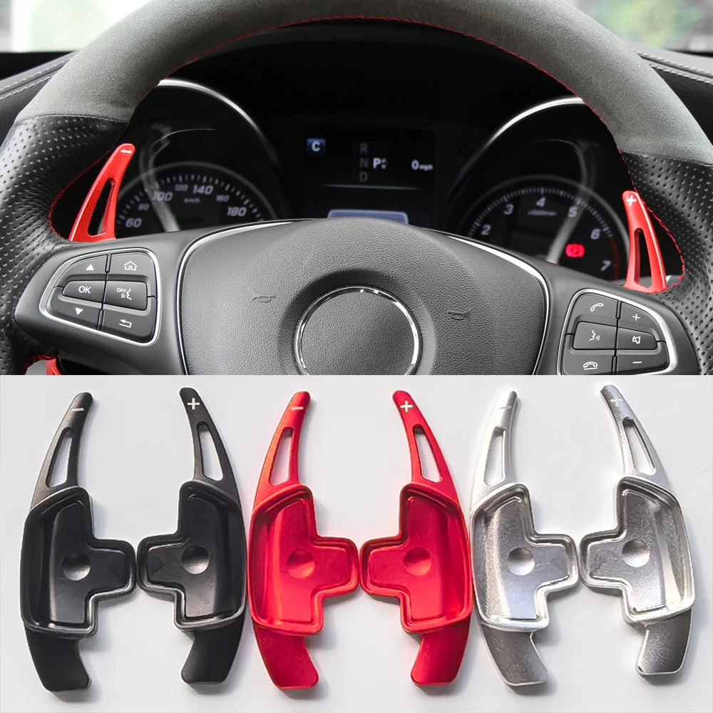 

Для Mercedes-Benz A Class W177 V177 B C E Class W205 W246 W213 GLA Автомобильные переключатели рулевого колеса, алюминиевые переключатели переключения передач