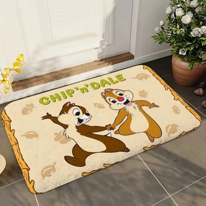 MINISO Disney Chip 'n' Dale Floor Mat Anti-Slip Kitchen Bedroom Handmade Tufted Rug Carpet Living Room Entrance Rug