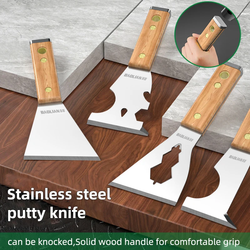Multi Use Putty Knife Stainless Steel Paint Scraper Removal Construction Tool For Wallpaper Can Opener Home DIY