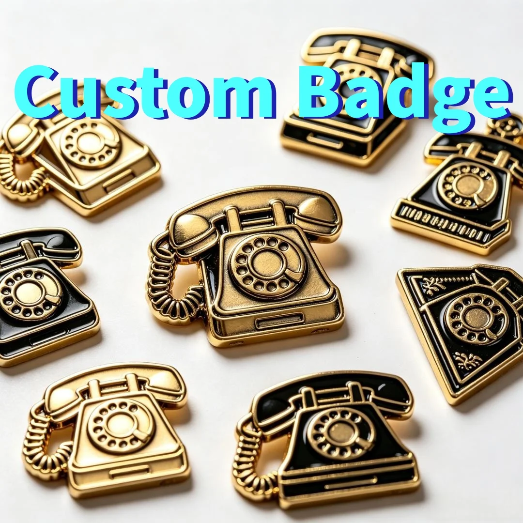 Custom Retro Telephone Magnet Badges Vintage Antique Enamel Refrigerator Magnet Personalized DIY Decor Gift