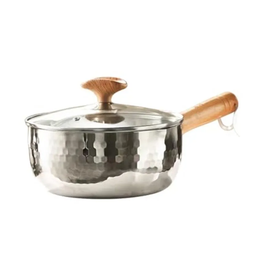 

Многофункциональная кастрюля из нержавеющей стали 304 с ручкой из массива дерева, защитой от ожогов и обратным отверстием для слива, для приготовления соусов и молока