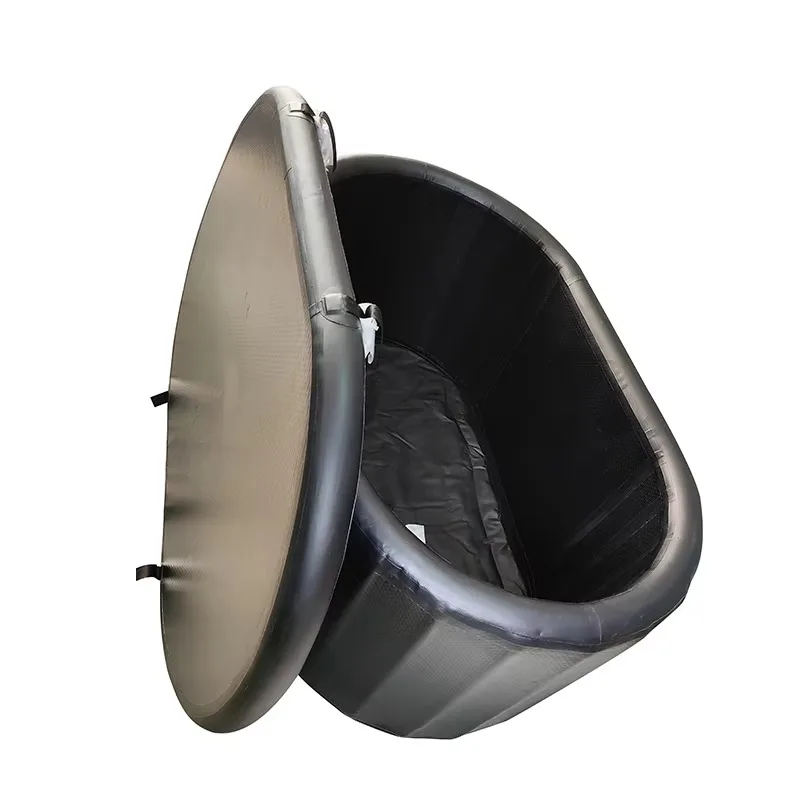 Wholesale Price Inflatable Oval Cold Plunge Portable Ice Bath Barrel Bathtub for Sport Recovery