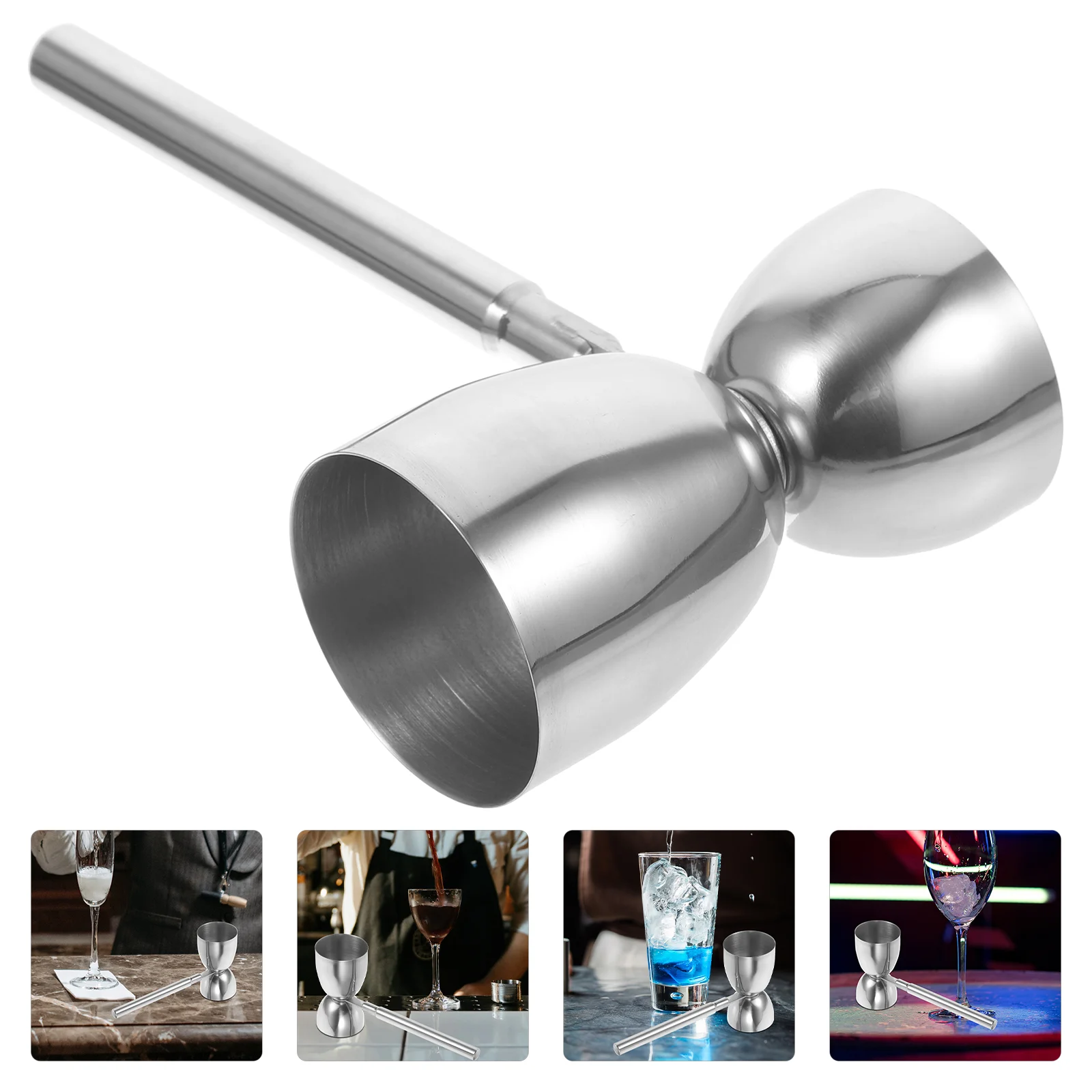 

Long Handle Double-ended Measuring Cup Home Bar Accessory Jigger Cocktail Metal Bartending Stainless Steel Ounce