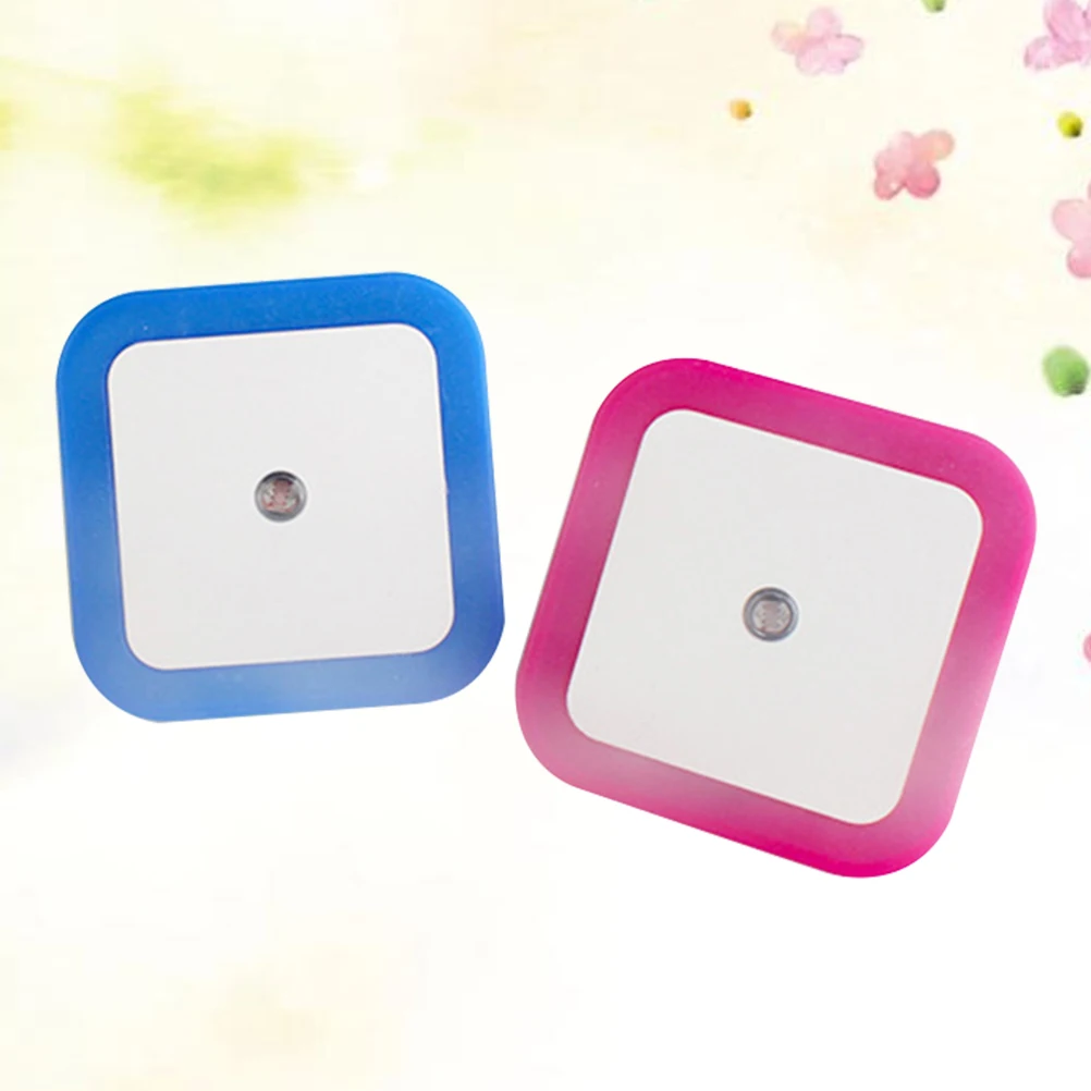 

2pcs Square Led Night Light Auto Sensor Dusk To Dawn Plug Light Control Lamp Energy Saving For Bedroom Baby Room Kitchen Hallway