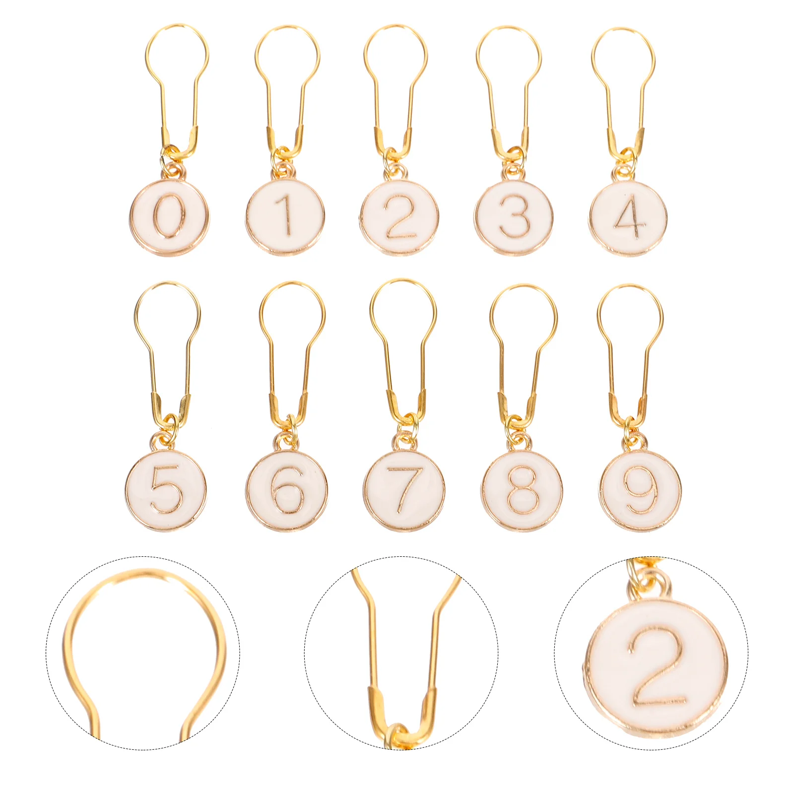 10 قطعة علامات الغرز المعدنية الدائرية سبائك الزنك الحياكة علامات DIY بها بنفسك المشاريع الحرفية سهلة الاستخدام مجموعة أقلام متماسكة