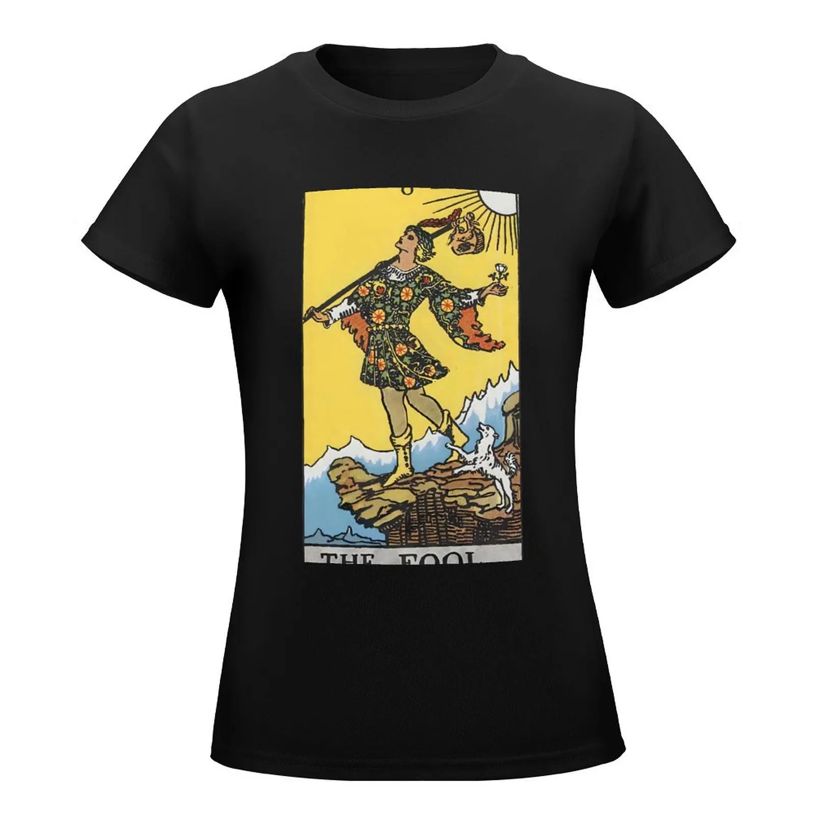 The Fool, RESTORED from original Rider-Waite Tarot Deck T-Shirt summer top summer clothes cute tops Summer Women's clothing