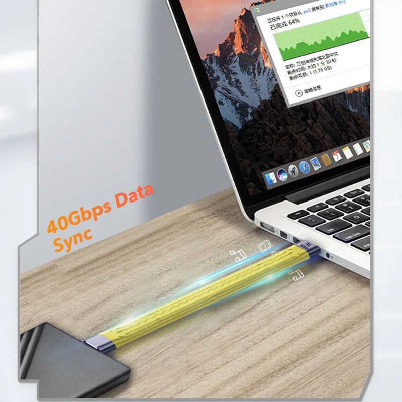 Cable de datos USB 4 para iPhone 15 Pro Max Thunderbolt 100 SSD, USB C a tipo C, Cable corto de 10Gbps PD 3/4 W 8K 60Hz
