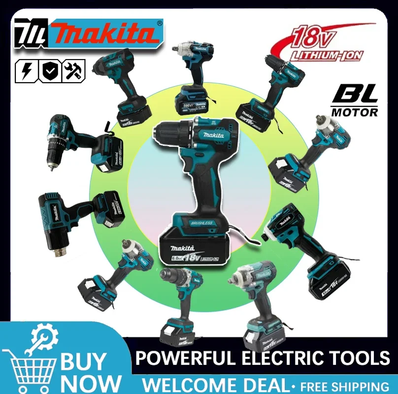 

Бесщеточная аккумуляторная угловая шлифмашина Makita, электрическая циркулярная пила, электрический ударный перфоратор для аккумуляторов Makita 18V