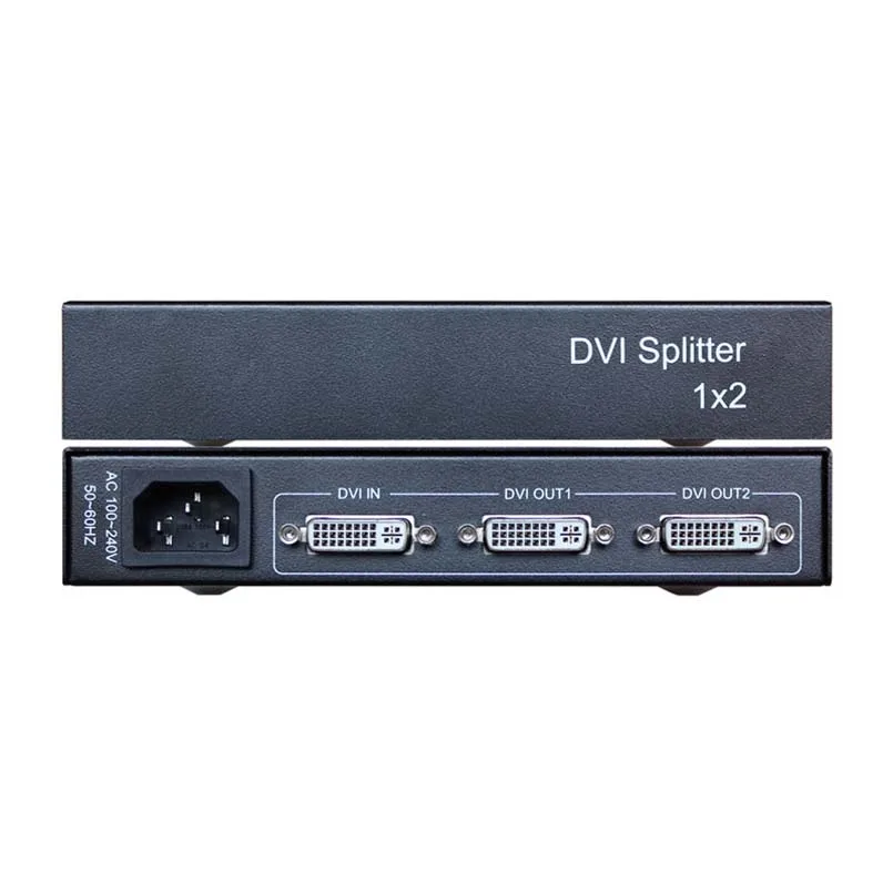 DVI Video Splitter 1 Input 2 Output 1920X1080@60HZ Support Synchronous Output for Projector Monitor Computer Model AMS-D1S2