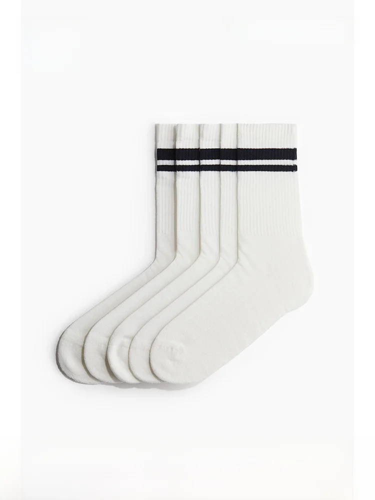 

Comfortable Men's Knitted Socks Fine Needlework Double Rod Two Bars Short Socks 5 Pairs H&M Men's Socks All Seasons Universal