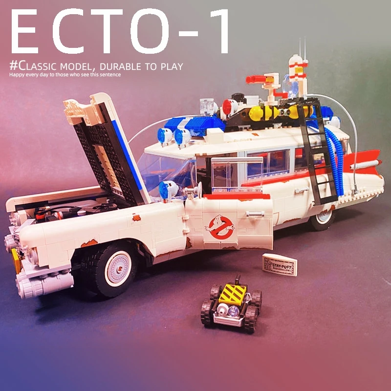 

In Stock Ghostbuster Ecto-1 Building Blocks Car Model Moc 10274 Display Bricks for Kids Adults Toys Halloween Christmas Gifts