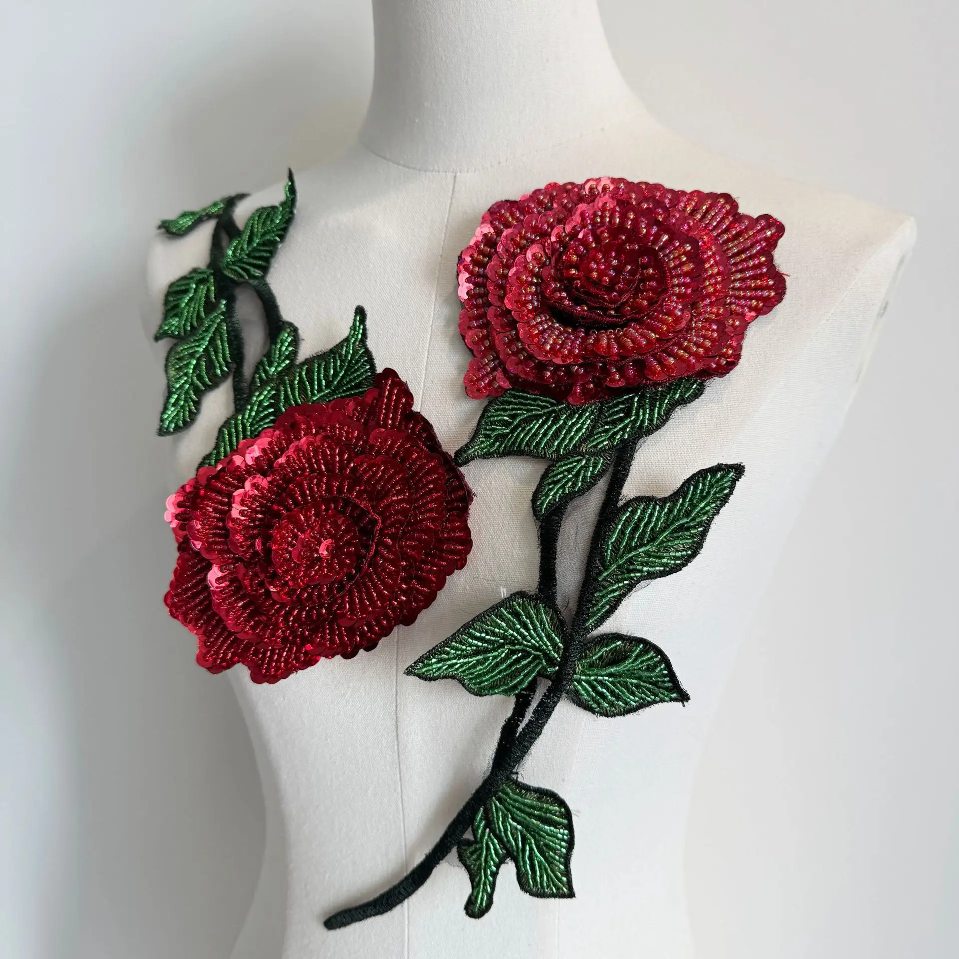 

Accessories Color Sewn Beads Rose Embroidery DIY Sewn Decoration with Qipao Han Fu Accessories