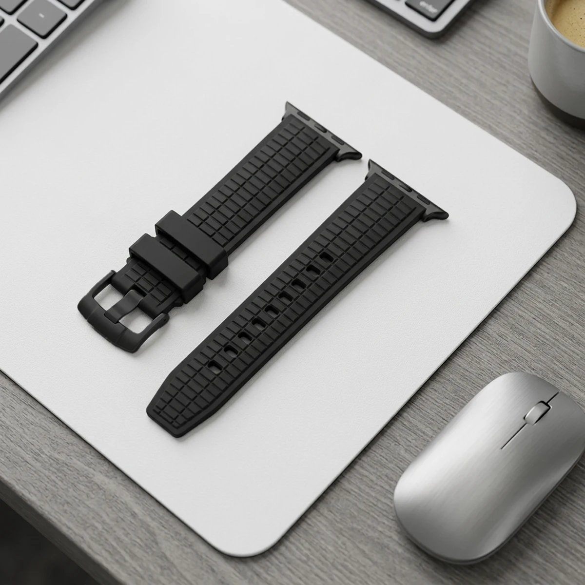 Fluororubber Band for Apple Watch Ultra 3 2 49mm Series 11 10 46mm 42mm 45mm 44mm 41mm Bracelet for Iwatch9 8 7 6 SE 5 4 Correa