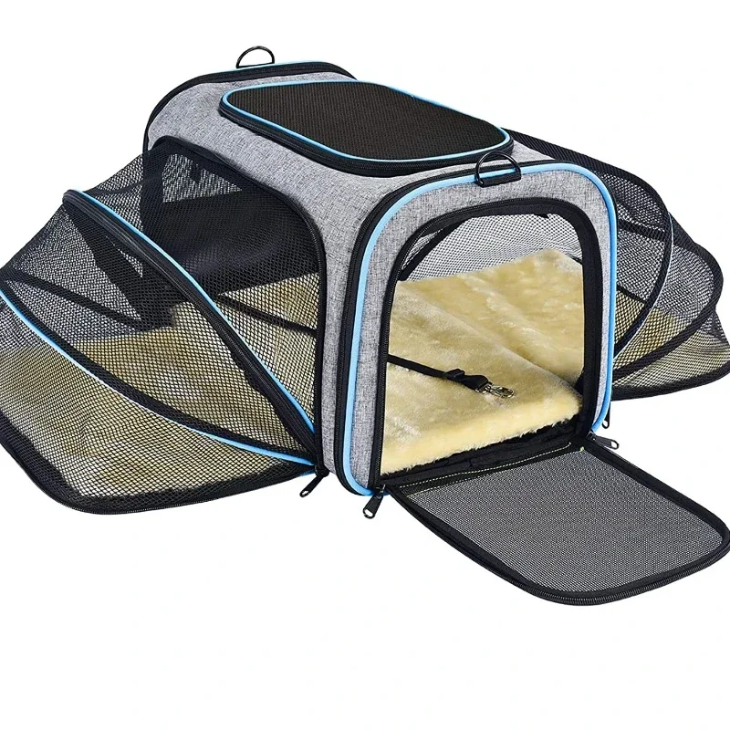 

Pet Carrier Airline Approved Expandable Foldable Soft-Sided Dog Carrier Pet Travel Bag Safe and Easy for Dogs