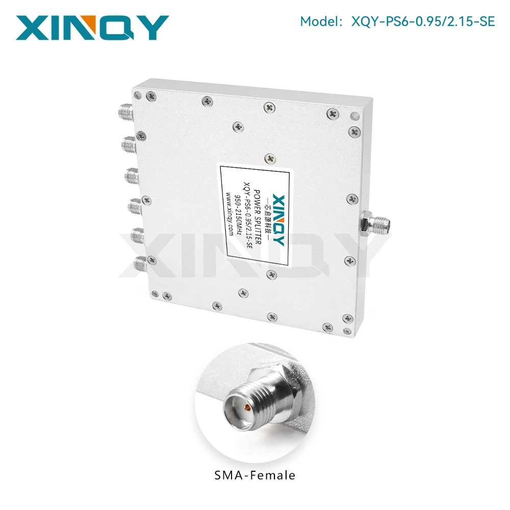 XINQY SMA Female 1-Way to 6-Way Microstrip Power Divider, L-Band, 950-2150MHz, Antenna Signal Splitter for GNSS/GPS/BeiDou