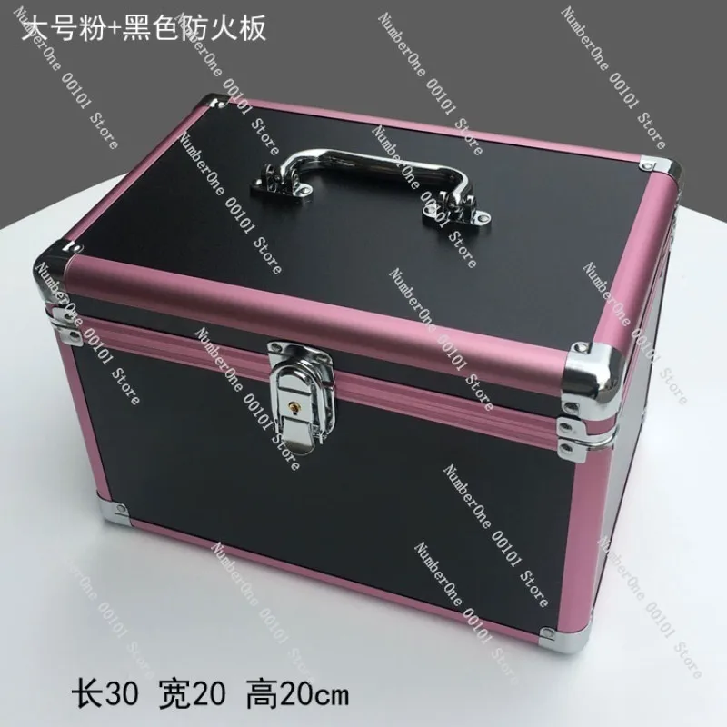 Large steel-reinforced cosmetic case with aluminum alloy frame,double-layer portable toolbox for foot bath tools