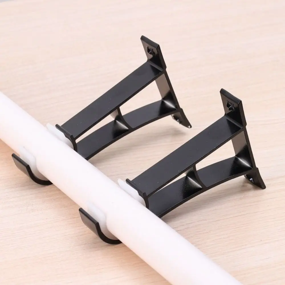 New Durable Aluminum Alloy Curtain Rod Support with Screws Single Metal Roman Rod Bracket Heavy Duty Window Hardware Tools