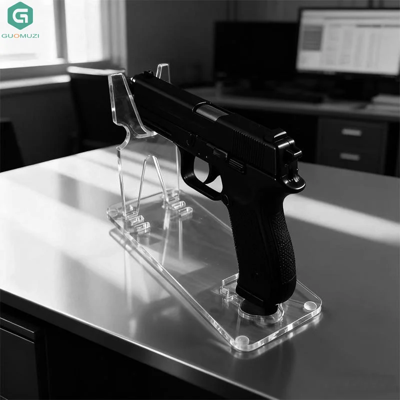 

Clear Acrylic Hand Gun Display Stand Pistol Rack Holder For 5 Gears Adjustable Short Toy Gun Model Showing Rack