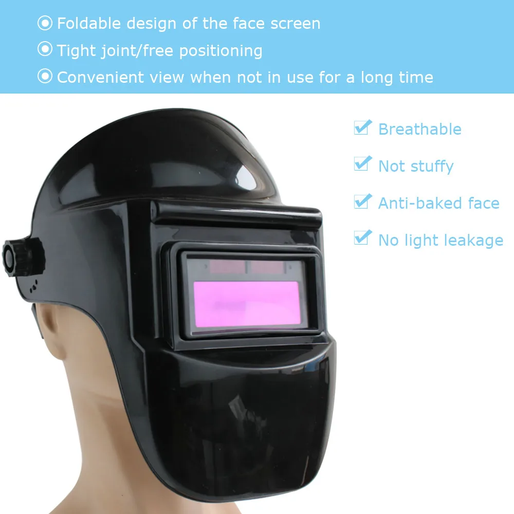 Automatic Welding Helmet Solar Powered Auto Darkening Hood with Adjustable Shade Range 4/9-13 for Mig Tig Arc Welder Mask