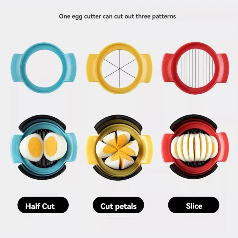 قطاعة بيض متعددة الوظائف من الفولاذ المقاوم للصدأ ، أدوات مطبخ منزلية مبتكرة ، قطاعة فواكه 3 في 1