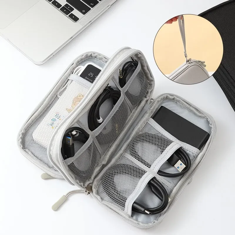 NEW Storage Organizers Bag Waterproof Travel Organizer Bag Portable Carry Case Double Layers Storage Bag for Cable USB Charger