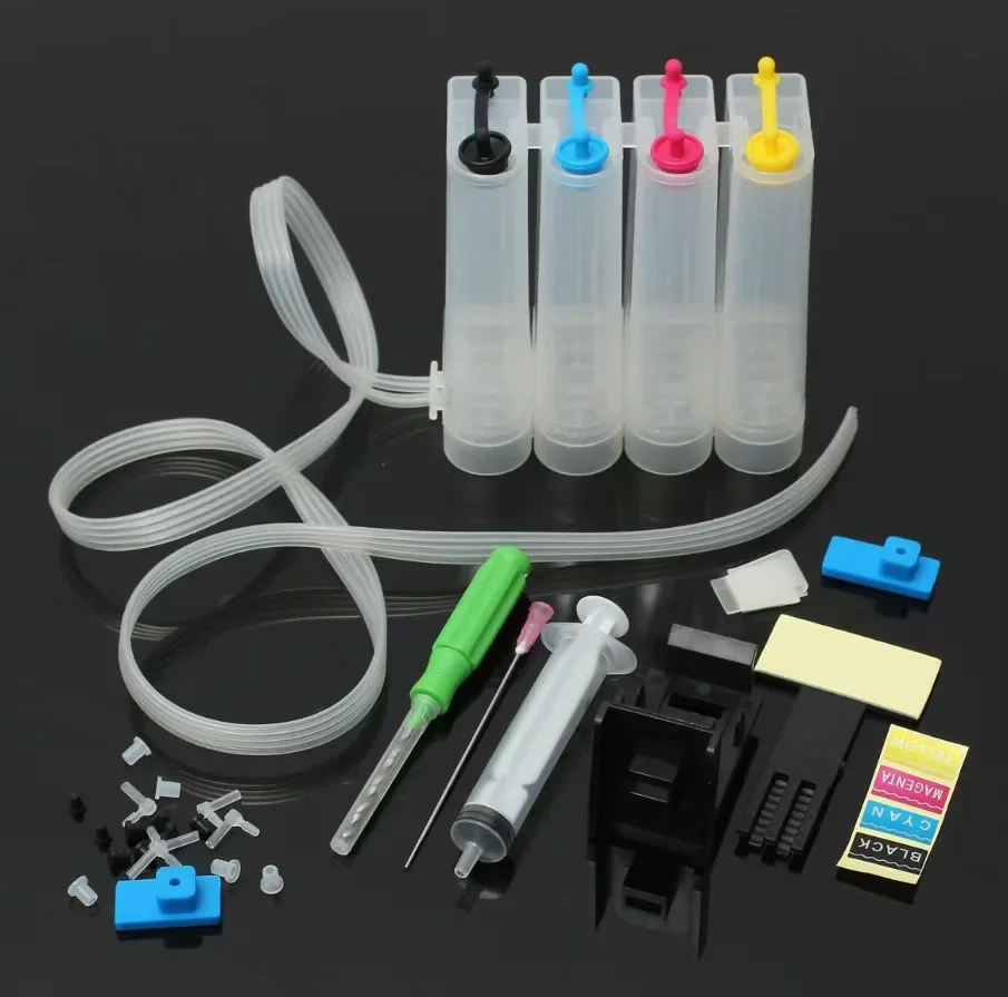 

4 colors CISS DIY accessories for For HP/CANON/EPSON/BROTHER Inkjet Printers with hand drill ink absorber