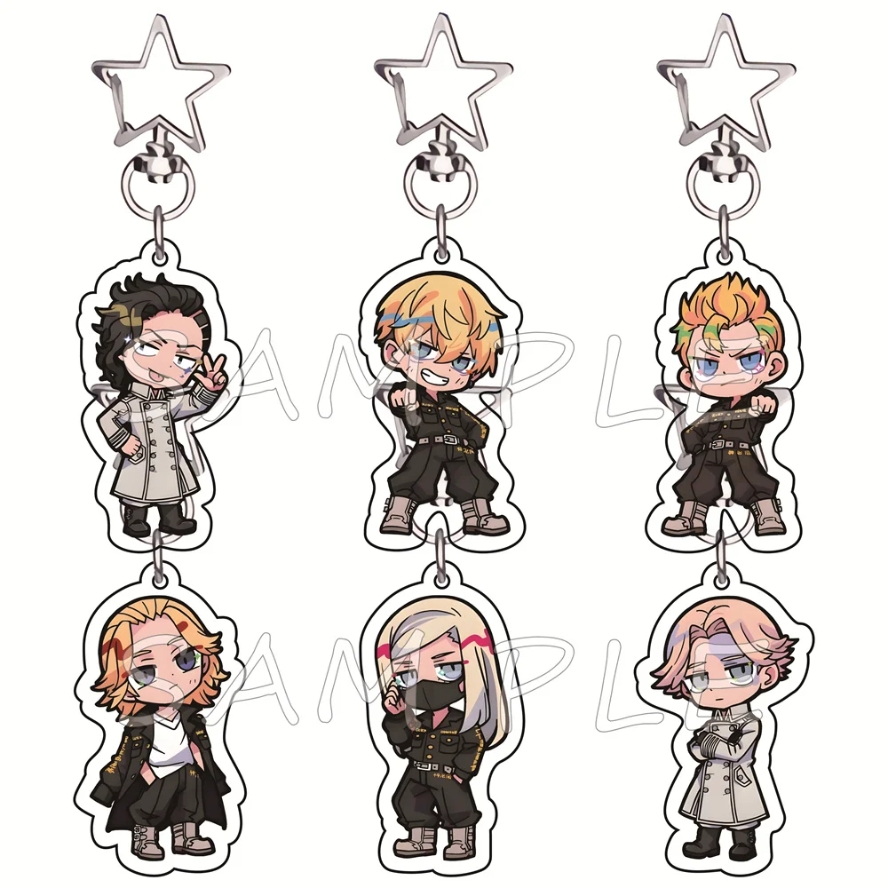 Tokyo Revengers 6cm Acryl-Schlüsselanhänger Niedliche Uniform Anime Manga Merch Taschenanhänger Autoschlüsselring Otaku Cosplay Sammlerstück Geschenk