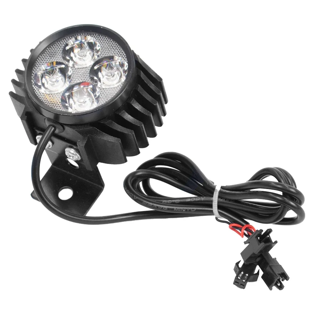 2 In 1 Horns Headlight Night Safety Lamp For KUGOO M4 PRO Electric Scooter Accessories 12-80V Front Light With Horn