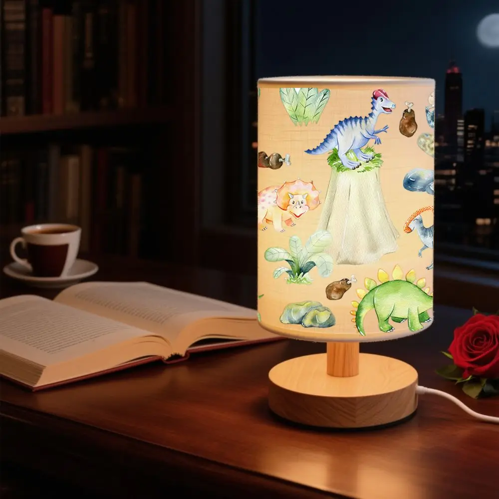 Decor Linen Shade Fabric Table Lamp Fabric Soft Warm Bedside Night Light Dimmable Eye Protection Ambient Lamp Bedroom