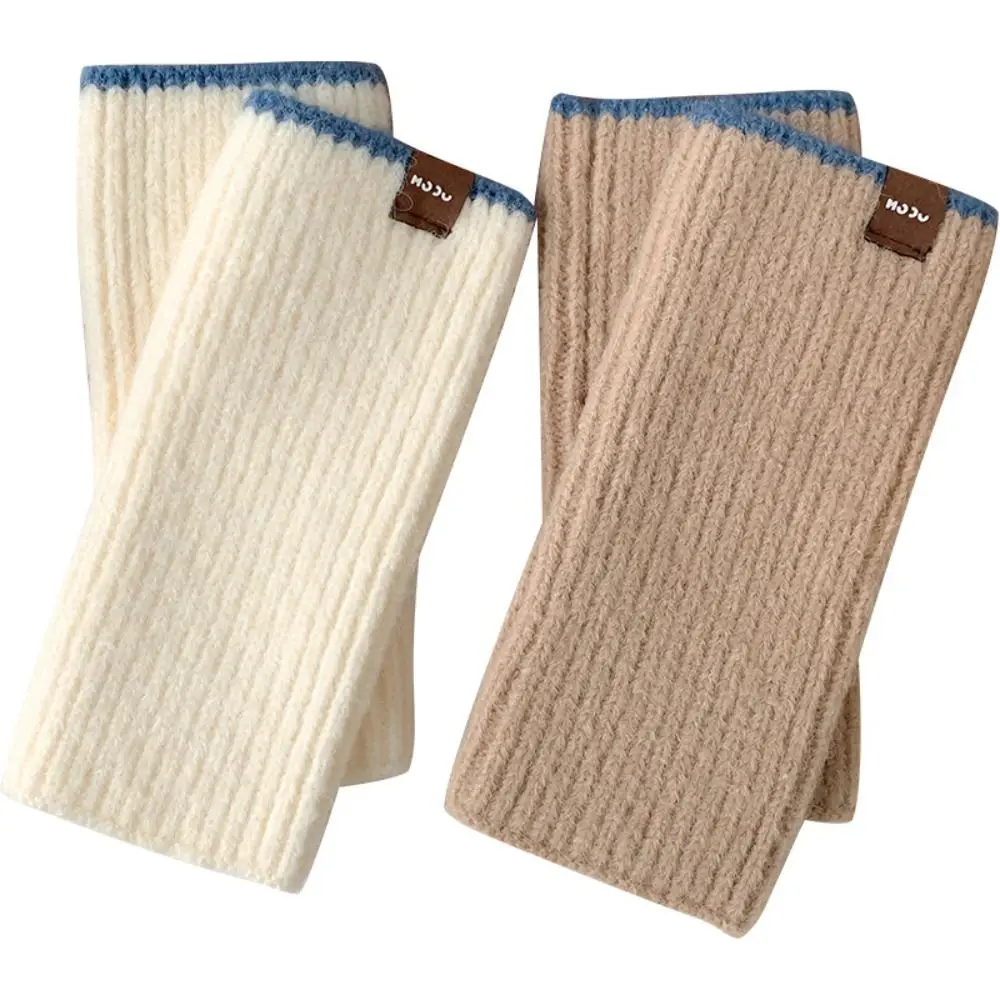 Cute Knitted Warm Half Finger Knitted Gloves Fingerless Solid Color Winter Fingerless Gloves Cashmere Women Mittens