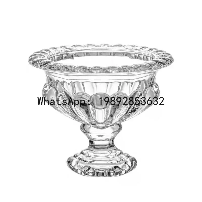 

V5.11 retro glass vase - embossed floral vase - trophy style upturned vase