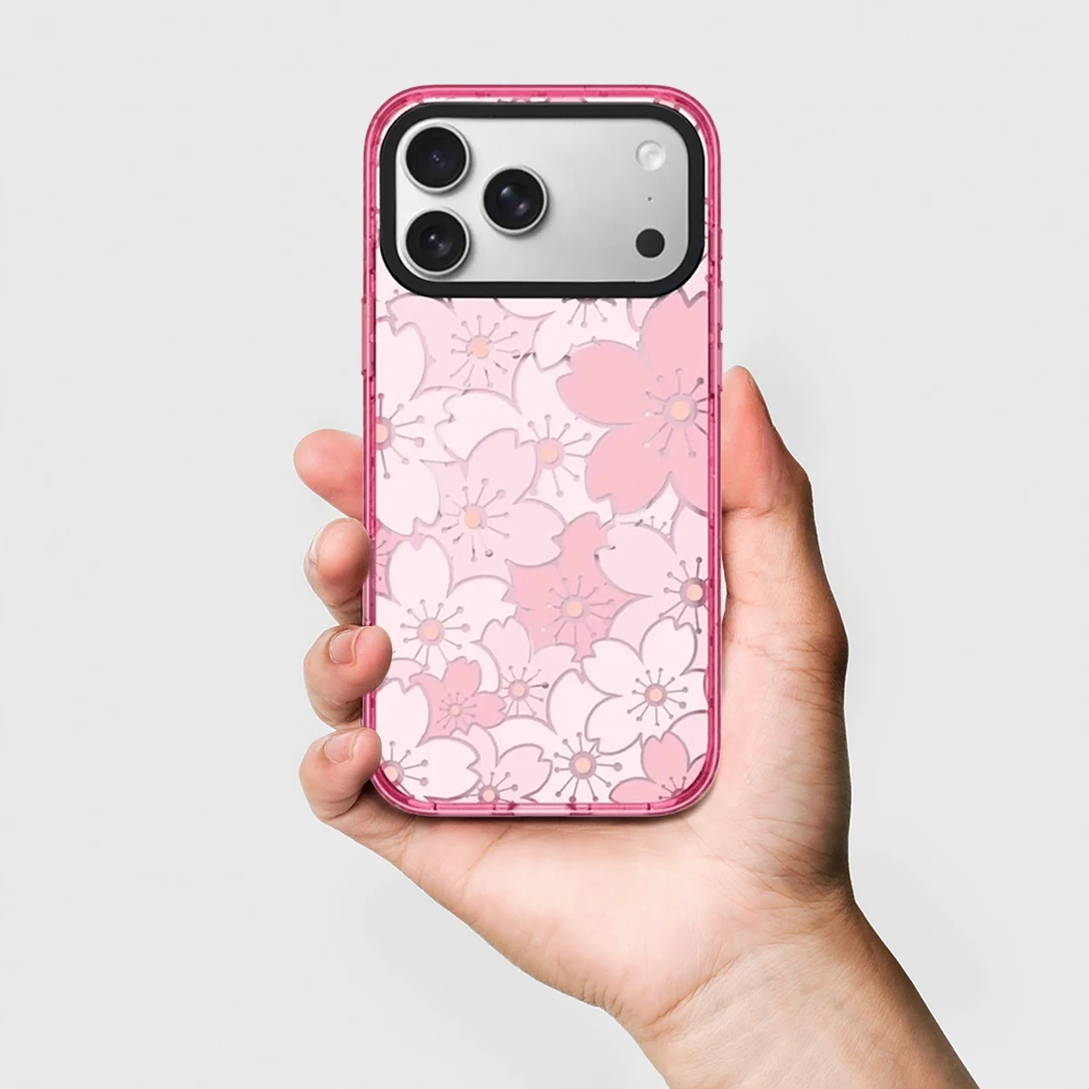 Cartoon Sakura Pink Magnetic Impact Cover for IPhone 12 13 14 15 16 17 Pro Max Case for IPhone 17 Air view 5