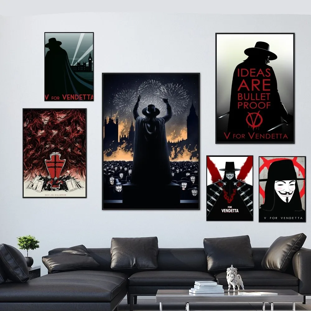 V For Vendetta Movie Poster Printing canvas Painting Bedroom Study Studio Living Room Wall Art Decoration