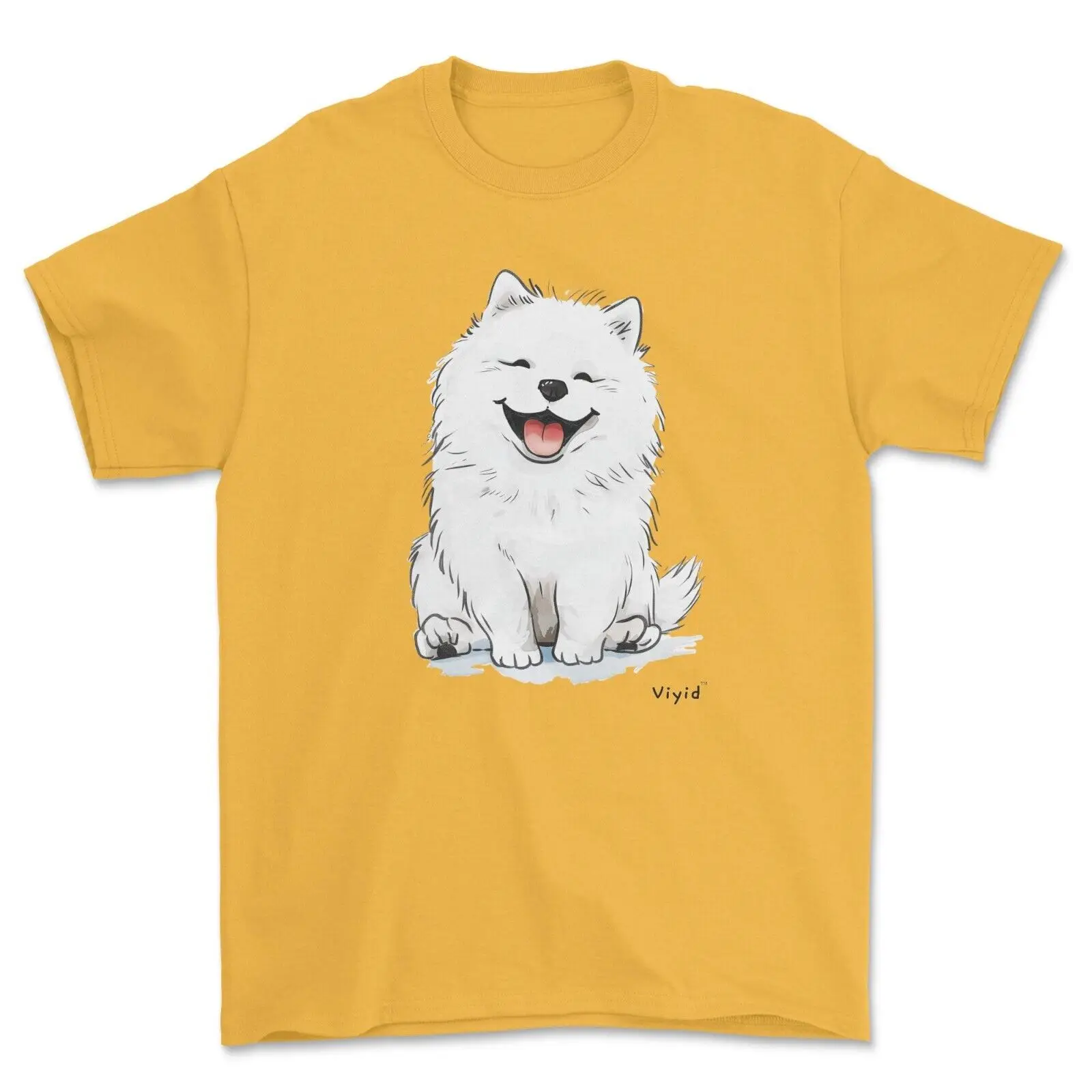 Smile Samoyed T-shirt Dog Lovers Gift Dog Mom Dad Birthday Present Unisex Fluffy