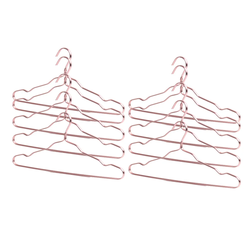 

10 Pcs Clothes Hangers Eco Friendly Non Trace Skid Resistance Aluminum Alloy Golden Kids Wardrobe Racks Home Laundry