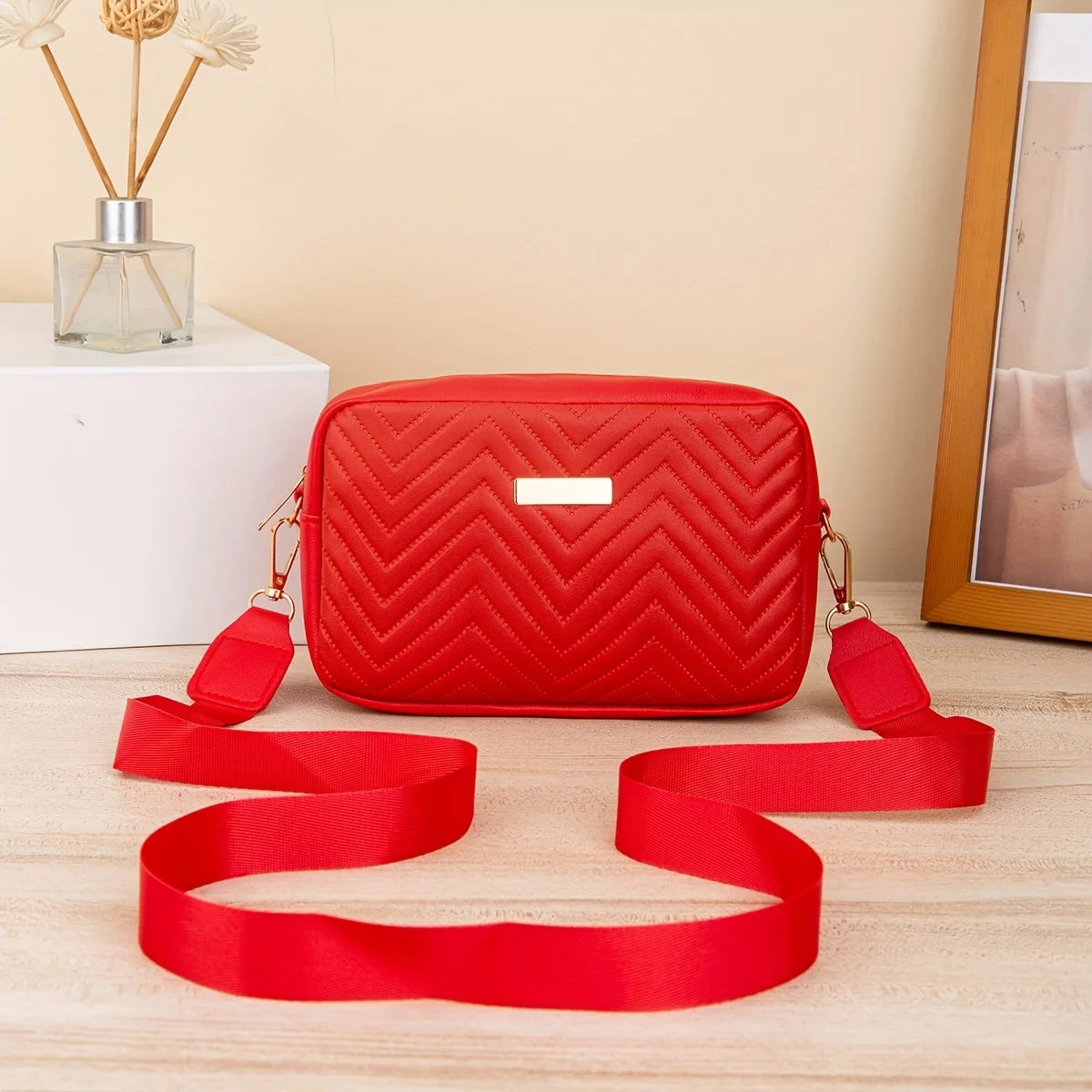 Mini-Mode-gesteppte Umhängetasche, trendige PU-Umhängetasche, lässige Handtasche und Handy-Geldbörse für Damen – Detail 10