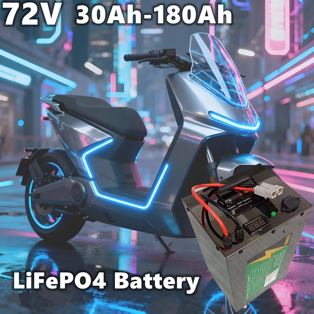 72V 30ah 50ah 80ah 100ah 120ah 150ah 180ah scooter Battery LiFePO4 lithium battery for 1000W 1500W 2000W 3000W mini car Tour Bus