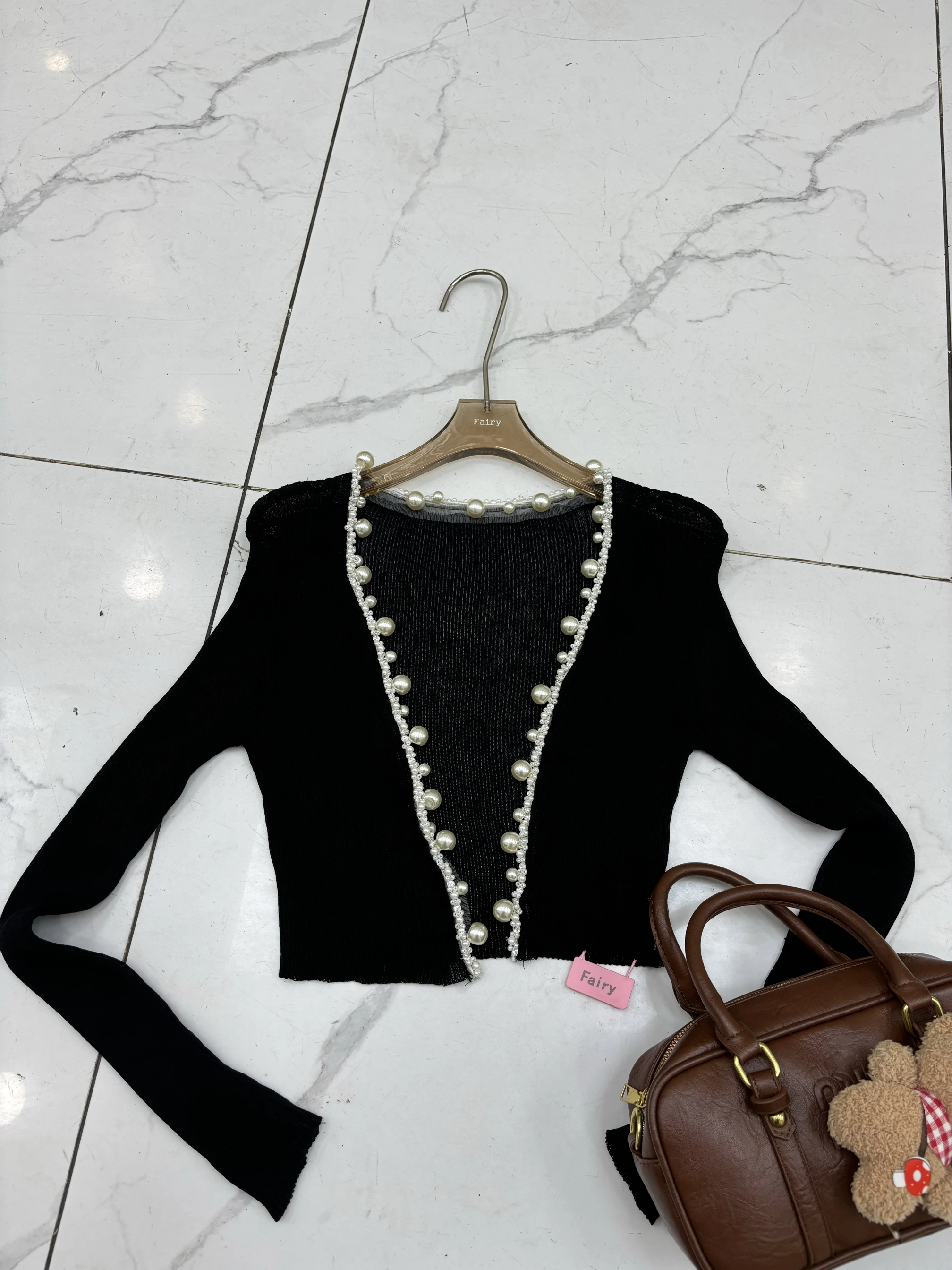 Black sun protection cardigan