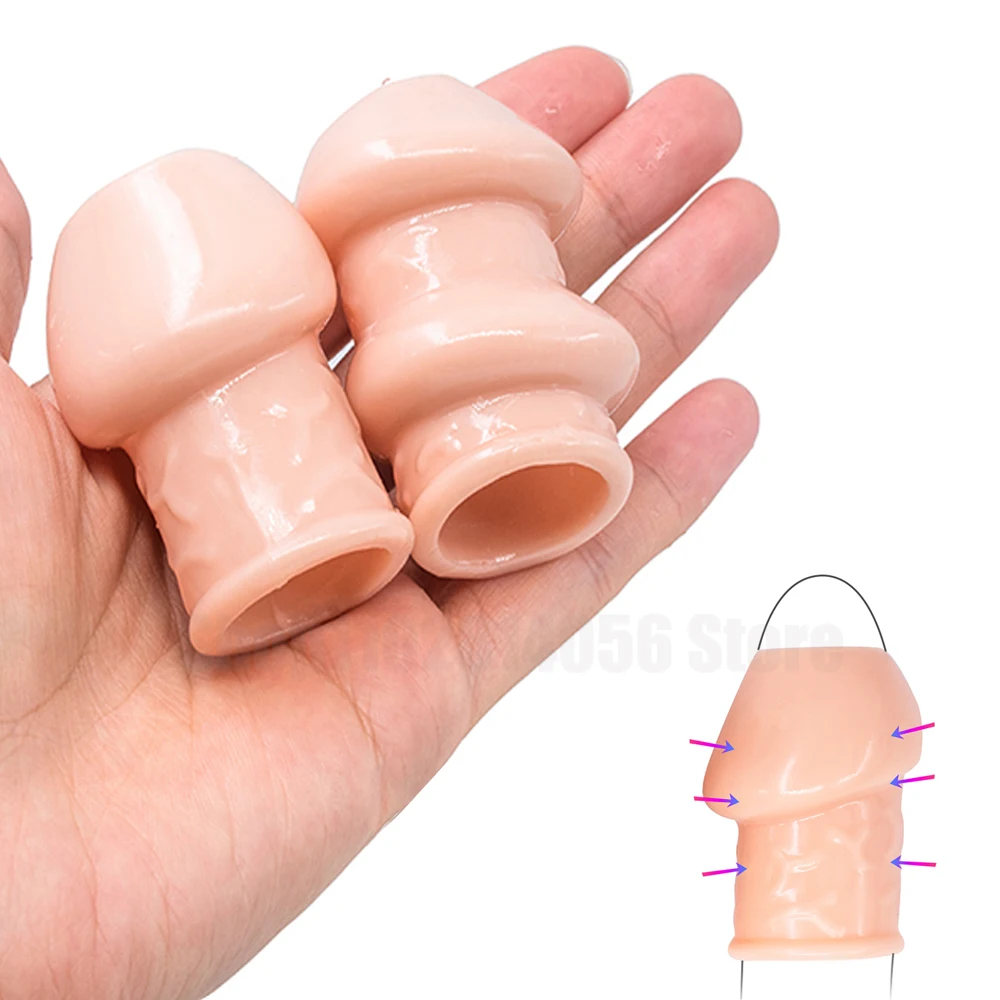 Cock Ring Penis Enlargement Glans Foreskin Rings Male Penis Sleeves Penis Extender Lock Semen Delay Ejaculation Sex Toys for Men