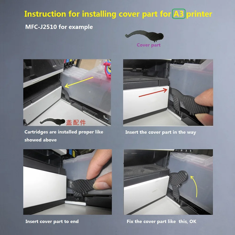 Cartucho de tinta recarregável longo LC123 LC121 com arco para Brother DCP-J132W DCP-J152W DCP-J552W DCP-J172W DCP-J752W DCP-J4110DW