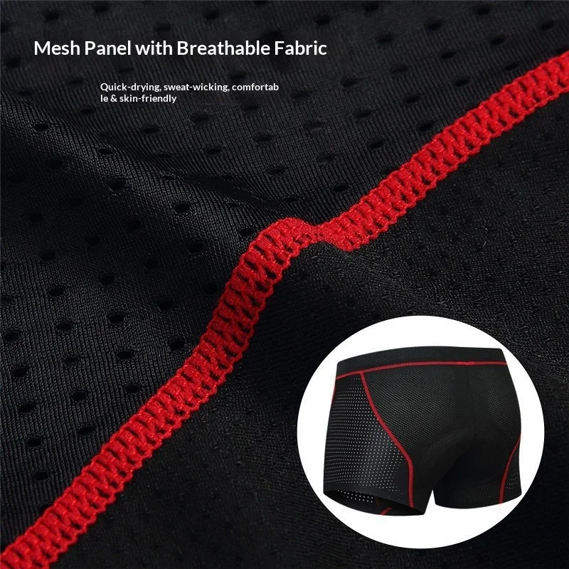 OFFBONDAGE Radhose für Herren, atmungsaktive Radunterwäsche aus Mesh, 5D-Gel-Polster, stoßdämpfende MTB-Radhose, Radbekleidung – Detail 5