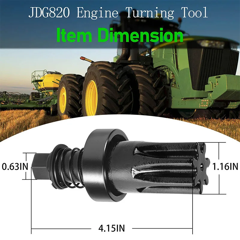 JDG820 Engine Turning Tool for John Deere JDE81-1, 4024, 4039, 4045, 4239, 4276, 6619, 6059, 6068,  6076, 7400 and 7600 Tractors