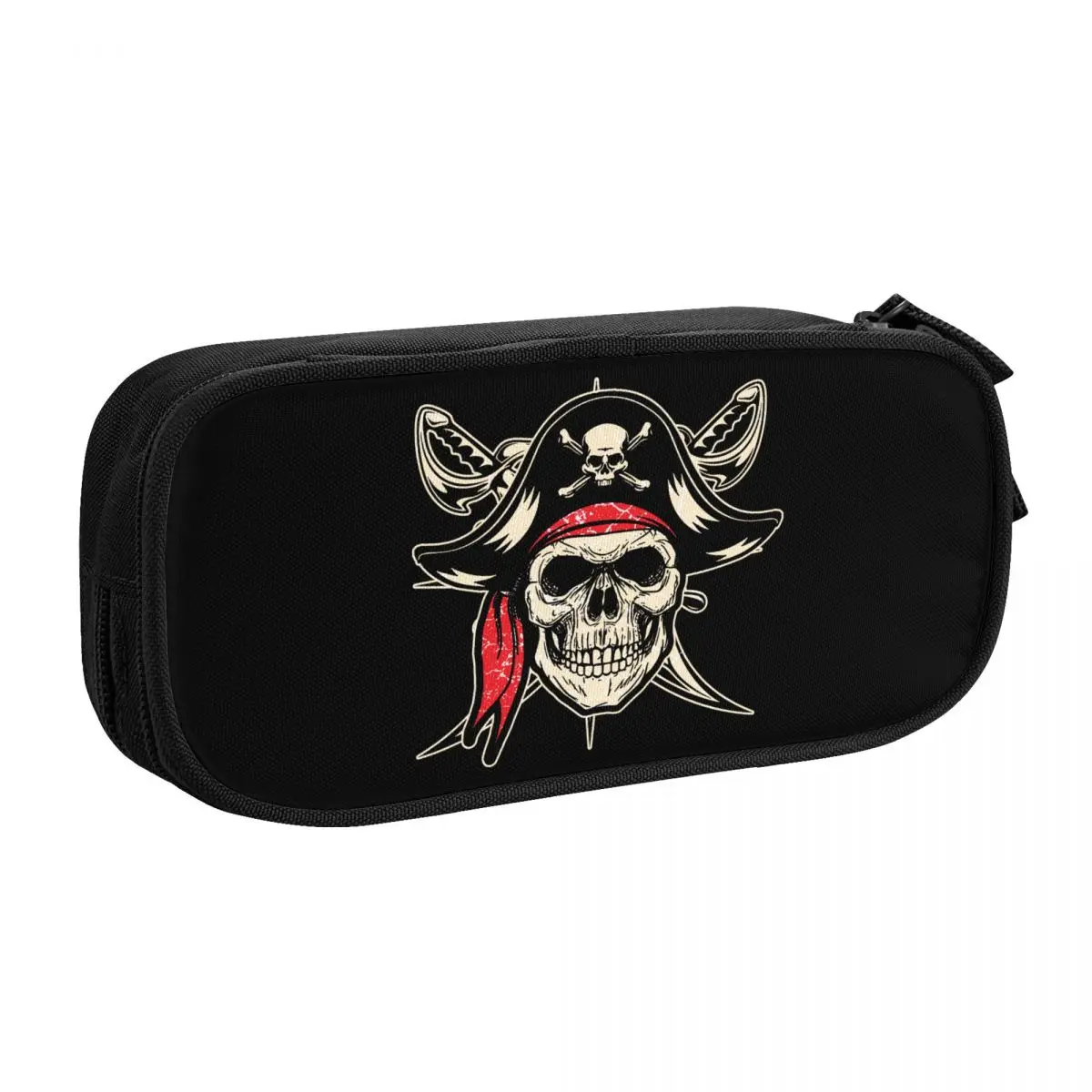 Custom Classic Pirate Skull Cute Pencil Cases Boys Gilrs Large Capacity Anime Manga Pencil Bag School Accessories