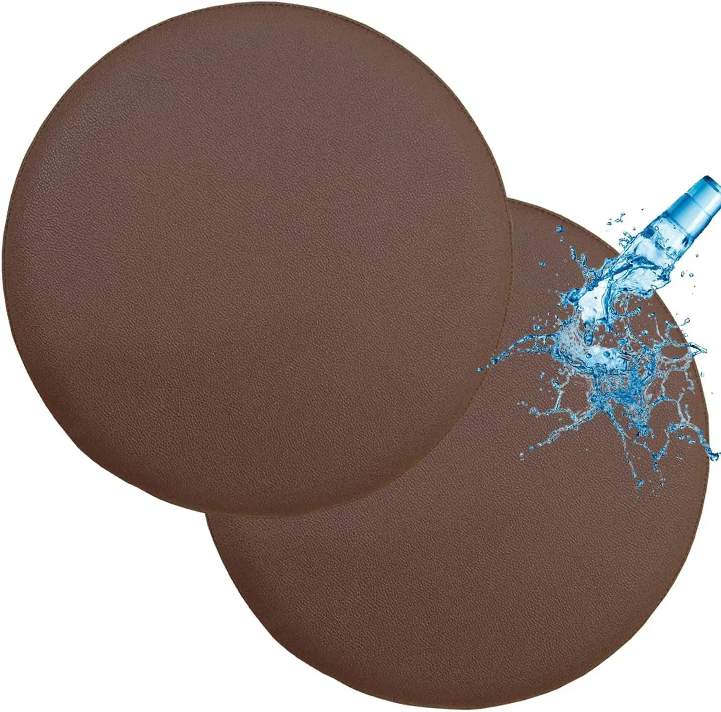 

Anwuchen Stool Covers Round, 2 Pa Waterproof Pu Leather Round Bar Stool Covers Anti-Slip Round Bar Stool Seat Cover With