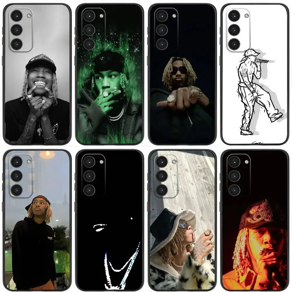 Чехол для телефона Rapper R-Rich Amiri для Samsung Galaxy A20,21s,22,31,32,52,53,72,73,80,91 Мягкий жидкий силиконовый черный чехол